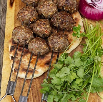 фото Двойные шампуры для запекания крупных кусков мяса, 4 шт. в наборе  Forester RZ-500UB