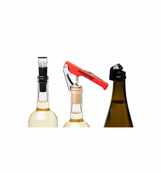 фото Набор нож-штопор+ 2 многоразовые пробки для вина/игристого  Forester С829