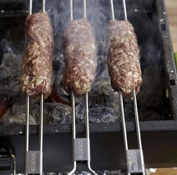 фото Двойные шампуры для запекания крупных кусков мяса, 4 шт. в наборе  Forester RZ-500UB
