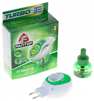 фото РАПТОР Комплект TURBO (прибор+жидкость от комаров 40 ночей) (Арт. Gk9560T)