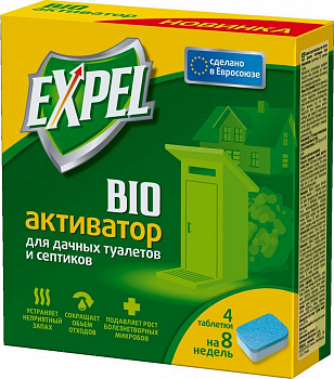фото Expel биоактиватор для дачных туалетов и септиков, 4 таблетки в уп.(4*20г) (Арт. TT0003)